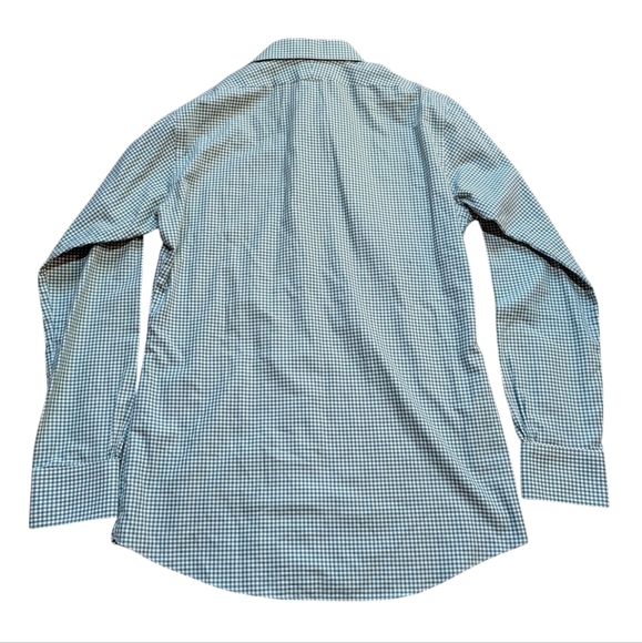 Brooks Brothers Shirt Green Gingham Check Button Up Regent 100% Cotton 16 1/2 - Picture 2 of 8